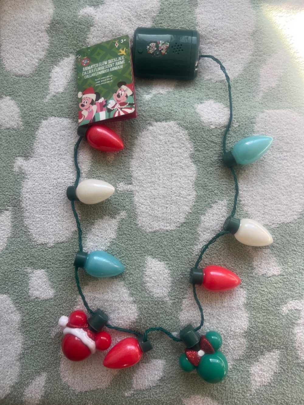 Disney Parks Mickey Minnie Christmas Light Up Musical Necklace